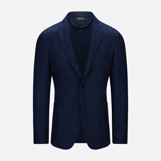 Zegna Formal Jacket Blue Navy Check