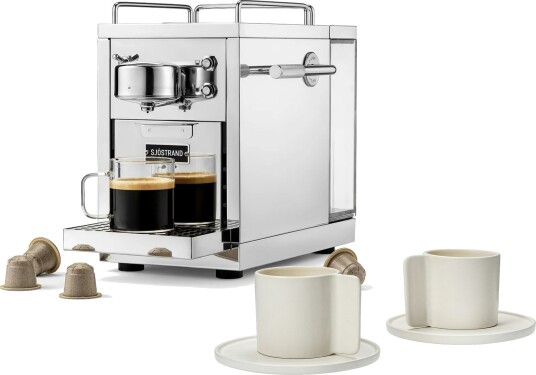 Original 2.0 Kapselmaskin & Lungo Kaffekopp 2-pk, Steel