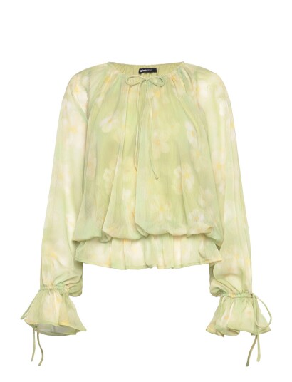 Gina Tricot Wavy Blouse   Green   M