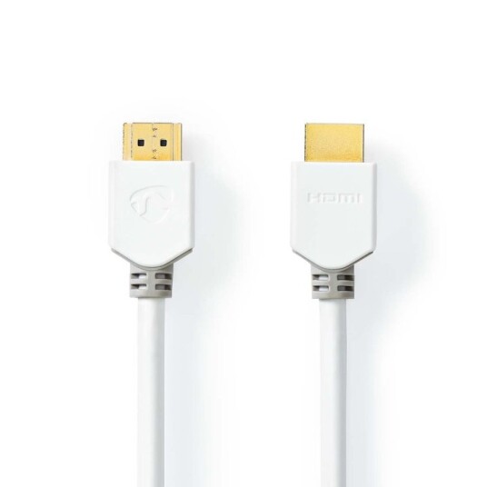 Nedis High Speed ​​HDMI ™ kabel med Ethernet | HDMI ™ -kontakt | HDMI ™ -kontakt | 4K@60Hz | ARC | 18 Gbps | 3.00 m | Rund | PVC | Hvit | Boks