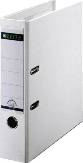 Leitz Plastmappe 180 Grader Din A4 80 Mm Hvitfarget Pappomslag Laminert Med Pp Film 1010 50 01