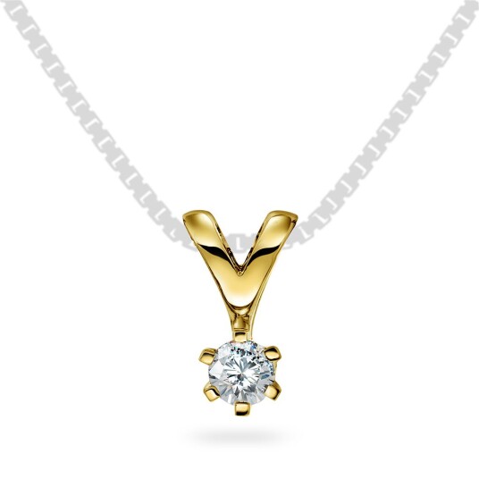 Olivia by Gullfunn Anheng i 585 gult gull med diamant 0,15 ct Olivia by Gullfunn Anheng i 585 gult gull med diamant 0,15 ct