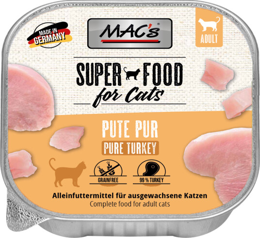 Mac'S Super Food For Cats Kalkun 16X100G Våtfôr