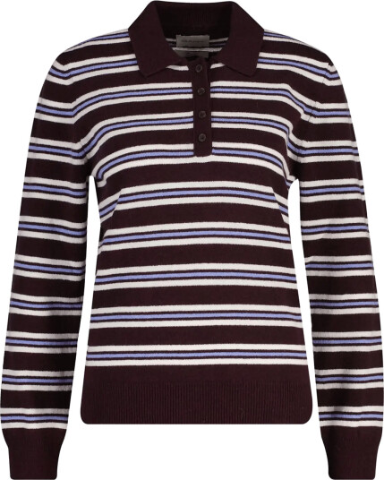 Gant Superfine Lambswool Striped Rugger Burgundy XS