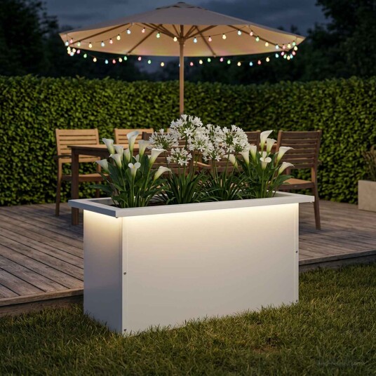 vidaXL Hageplantekasse med LED Hvit 30 x 60 x 30 cm Stål