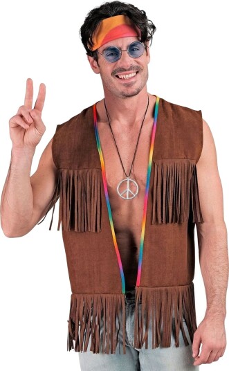 Widmann Frynsete Hippie Kostymevest til Herre Large/X Large