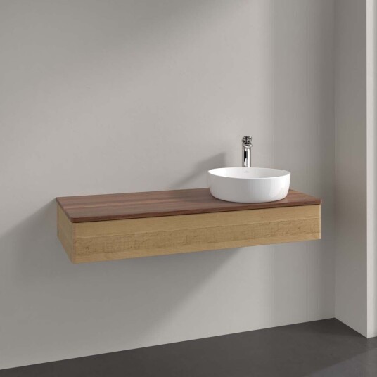 Villeroy & Boch Antao Servantskap med 1 skuff 120x50x19 cm m/lys Eik/Valnøtt Villeroy & Boch Antao Servantskap med 1 skuff 120x50x19 cm m/lys Eik/Valnøtt