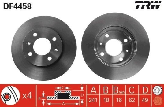 Bremseskive TRW DF4458