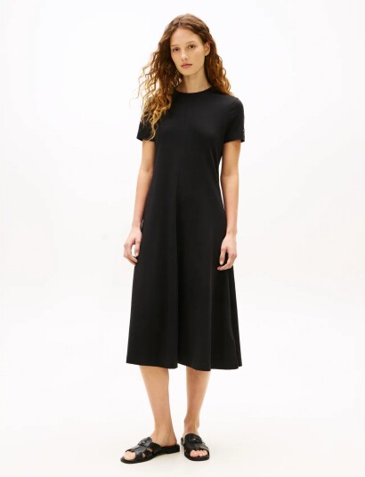 Tommy Hilfiger Interlock F&F Midi Dress Black XS