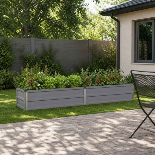 vidaXL Hevet Hagebed Grå 160 x 40 x 24 cm kaldvalset stål
