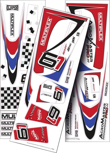 Multiplex MPX-1-00856 Decal Sheet Acromaster Pro Red