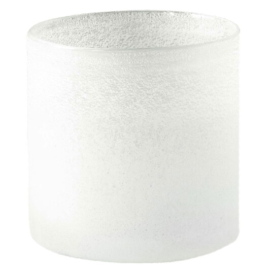 Tell Me More Frost lyslykt i glass - Hvit 9 cm