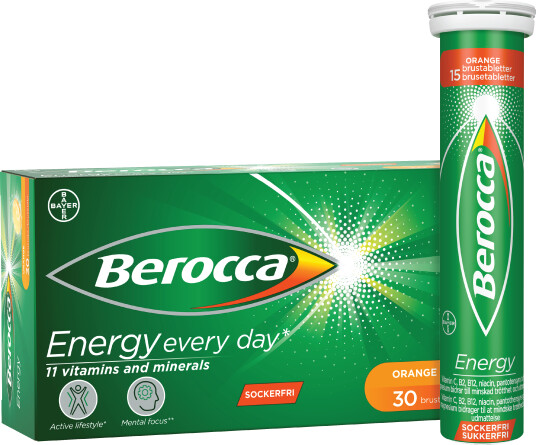 Berocca Energy brusetabletter, Appelsin, 30 stk.