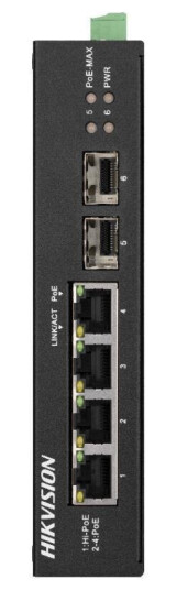 Hikvision Pro Series Ds-3T0506hp-E/Hs - Switch - Ikke-Styrt - 3 X 10/100/1000 (Poe) + 1 X 10/100/1000 (Hi-Poe) + 2 X Gigabit Sfp - Stasjonær - High Poe / Poe - Dc Power Hikvision Pro Series Ds-3T0506hp-E/Hs - Switch - Ikke-Styrt - 3 X 10/100/1000 (Poe) + 1 X 10/100/1000 (Hi-Poe) + 2 X Gigabit Sfp - Stasjonær - High Poe / Poe - Dc Power