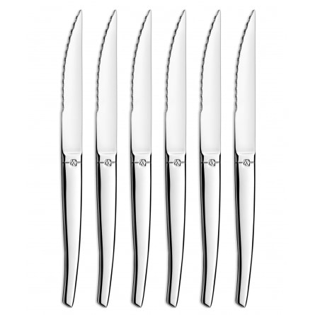 Lou Laguiole Grillkniver i knivblokk 6-pakning Krom 1729370-04-0 1729370-02-0