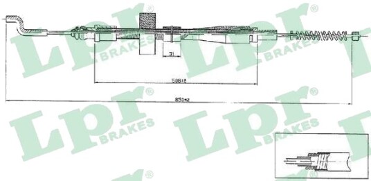 LPR C0971B Tautrekk, håndbremse