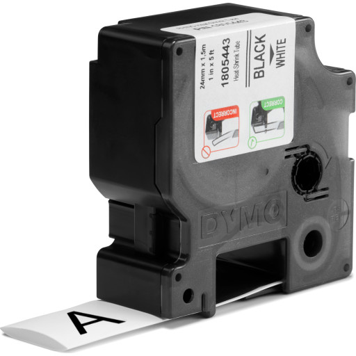 Dymo Tape Rhinopro Krympeslange 24mm Svart/hvit
