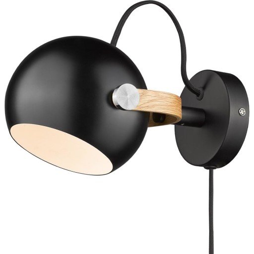 Halo Design DC Vegglampe Ø12 Sort/ Eik Halo Design DC Vegglampe Ø12 Sort/ Eik