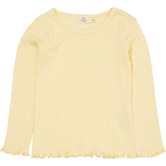 COPENHAGEN COLORS Lt. Yellow Summer Pointelle Ls Tee 98