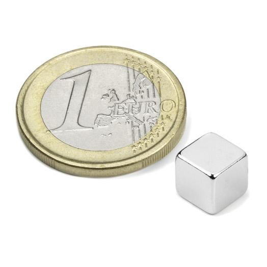 Kraftig neodym kubemagnet  7 x 7 x 7 mm til whiteboardtavler
