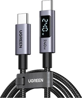 Ugreen Usb-C Til Usb-C-Kabel L530 Pd 240W 480Mbps Med Display 2 M Svart