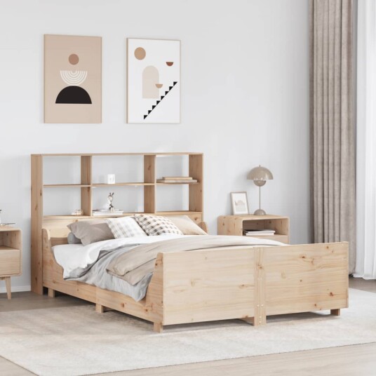 Seng med bokhylle uten madrass 135x190 cm heltre 8721158626080