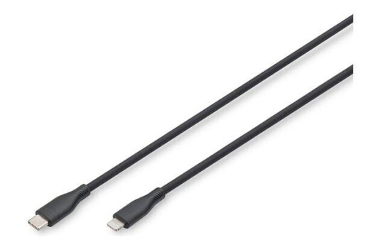 Digitus MFI-Sertifisert Lightning-Kabel 2 m USB-C til Lightning, Svart