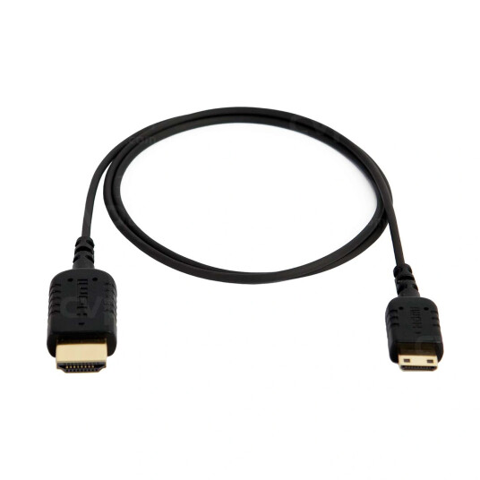 8Sinn Ekstra Tynn 80cm Mini HDMI til HDMI Kabel Svart