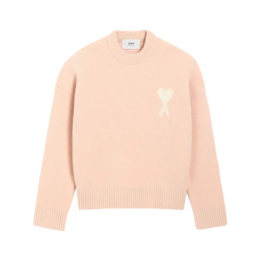 Ami Paris Ami Paris Dame Strikkevarer Beige L Ami Paris Ami Paris Dame Strikkevarer Beige L