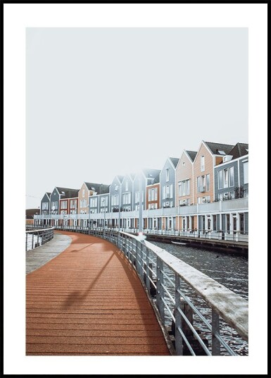 Colorful Houses At The Rietplas In Houten Plakat Plakat / 100x150cm