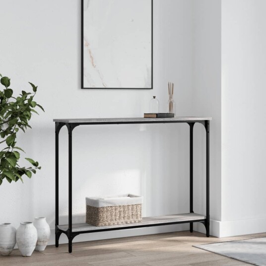 Konsollbord grå sonoma 100x22,5x75 cm konstruert tre 8720845419691