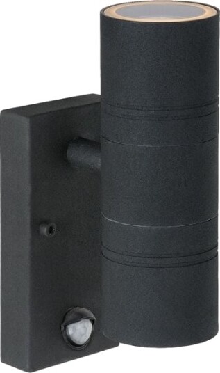 Lucide Utelampe Vegg Opp/Ned Svart Med Bevegelsessensor Lucide Arne Led 14866/10/30