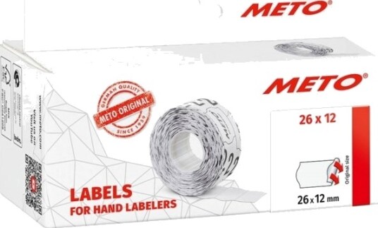 Prisetiket Meto Permanent 26X12mm Neon Rød Pakke A 6 Stk