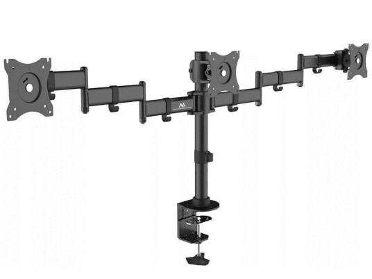 Maclean Mc-691 - Monteringssett - Justerbar Arm - For 3 Lcd-Skjermer - Plastikk, Aluminium, Stål - Svart - Skjermstørrelse: 13"-27" - Skrivebordsmonterbar