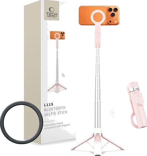 Tech-Protect L11S MagSafe Bluetooth Selfie Stick - Pink