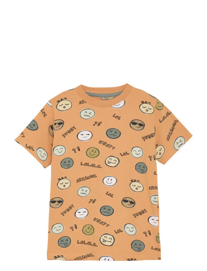 Minymo T-Shirt Ss Aop Beige 116