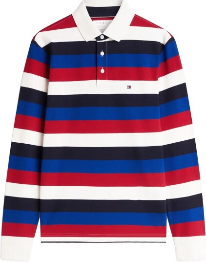 Tommy Hilfiger Ls Rugby Stripe Classic Polo MEDIUM RED MULTI XXL