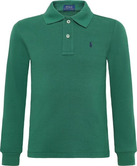 Ralph Lauren Kids Cotton Mesh Long Sleeve Polo Shirt Green 6