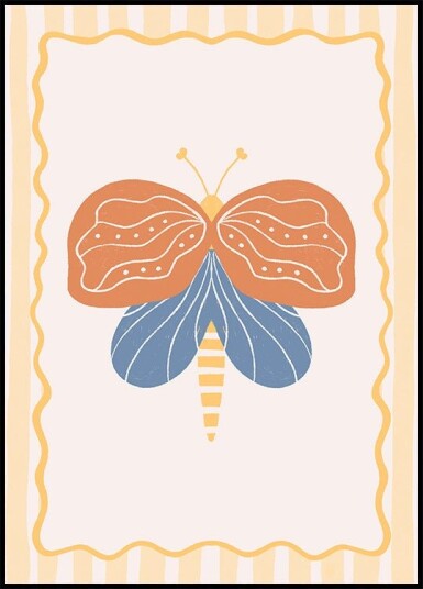 Blue Burnt Orange Moth Plakat Plakat / 40x50cm Blue Burnt Orange Moth Plakat Plakat / 40x50cm