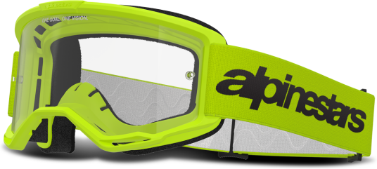 Alpinestars Crossbriller Vision 3 Wordmark Yellow Fluo-Clear Alpinestars Crossbriller Vision 3 Wordmark Yellow Fluo-Clear