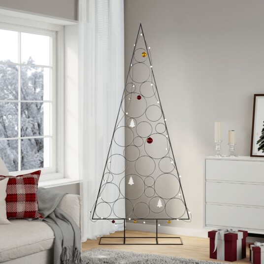  Juletre til dekorasjon metall svart 210 cm