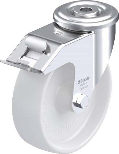 Blickle 540989 Ler-Po 125G-Fi Styrehjul Med Bremse (Hjuldiameter 125 Mm, Maks. Bæreevne 150 Kg) 1 Stk