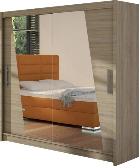 Garderobe Prag LED-belysning - Eik