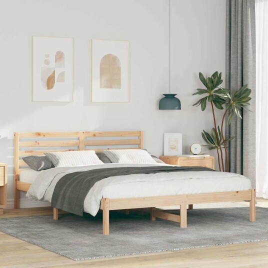  Sengestamme med hodegjerde Brun 150 x 200 cm Heltre furu