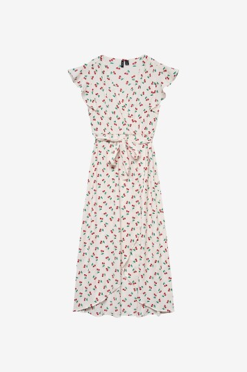 Vero Moda   Maxikjole vmPage S/L Long Wrap Dress   Hvit