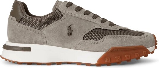 Polo Ralph Lauren Eldridge Suede Paneled Sneaker EARTH GREY/BUNGEE 45