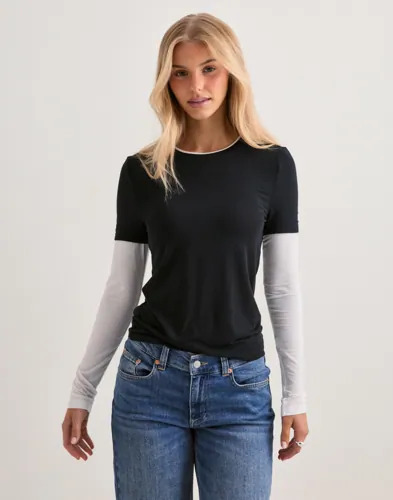 Pieces Svart Pcamio Ls Layering Top Jrs Pieces Svart Pcamio Ls Layering Top Jrs
