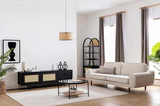 Makwana TV-benk 180 cm - Svart