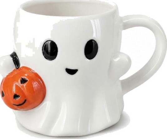 14 oz Halloween Spøkelse Kaffekopp Søt Keramisk Boo Kopp Hvit Spøkelsesformet Tekopp med Gresskar og Håndtak Skummel Sesong Høst Kontor Hjem Innredning Gave