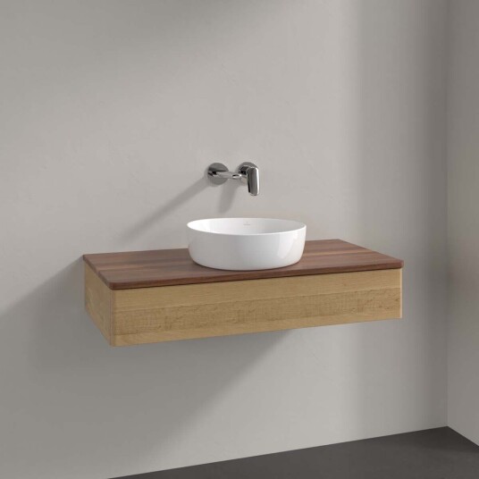 Villeroy & Boch Antao Servantskap med 1 skuff 100x50x19 cm m/lys Eik/Valnøtt Villeroy & Boch Antao Servantskap med 1 skuff 100x50x19 cm m/lys Eik/Valnøtt